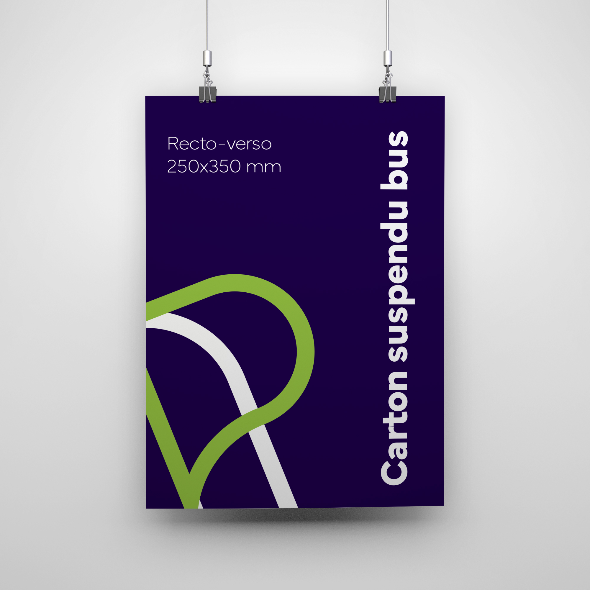 Affichage carton suspendu bus PCL